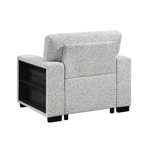 English Elm Prato Upholstered Accent Chair with Bookshelf Arms Hidden Storage and USB Port B009S02415