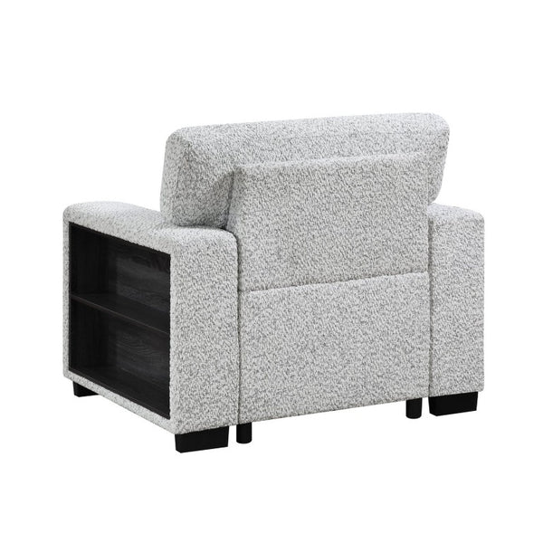 English Elm Prato Upholstered Accent Chair with Bookshelf Arms Hidden Storage and USB Port B009S02415