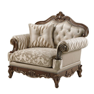 English Elm Lotus Traditional 3 Piece Sofa Loveseat and Chair Set with Gold Carved Detailing B009S02448