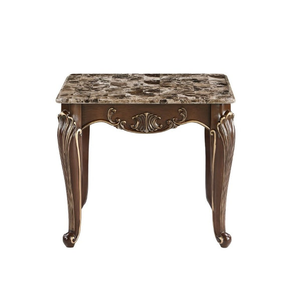 English Elm Lotus Traditional 5 Piece Living Room Set Beige Upholstery Champagne Gold Trim B009S02449