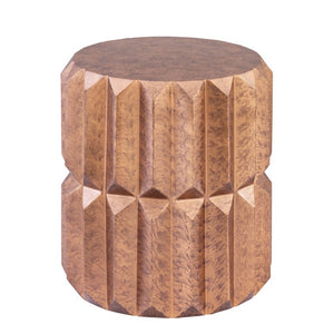 English Elm 321 Modern Aluminum Accent Table Set Geometric Faceted Panels Antique Copper Finish B009S02463