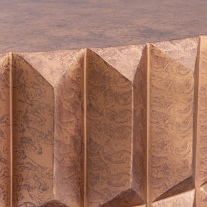 English Elm 321 Modern Aluminum Accent Table Set Geometric Faceted Panels Antique Copper Finish B009S02463