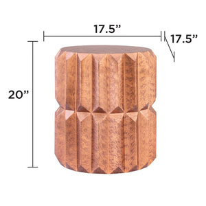 English Elm 321 Modern Aluminum Accent Table Set Geometric Faceted Panels Antique Copper Finish B009S02463