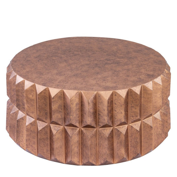English Elm 321 Modern Aluminum Accent Table Set Geometric Faceted Panels Antique Copper Finish B009S02463