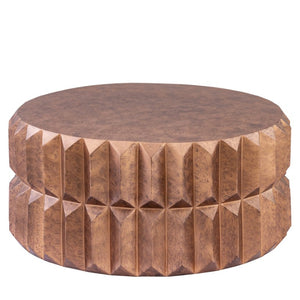 English Elm 321 Modern Aluminum Accent Table Set Geometric Faceted Panels Antique Copper Finish B009S02463