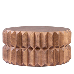 English Elm 321 Modern Aluminum Accent Table Set Geometric Faceted Panels Antique Copper Finish B009S02463