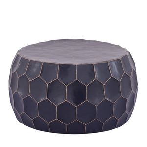 English Elm Ct101 Hand-Hammered Iron 2-Piece Table Set Matte Black Drum Silhouette Living Room B009S02479