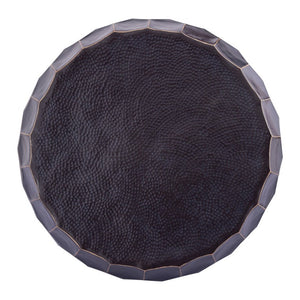 English Elm Ct101 Hand-Hammered Iron 2-Piece Table Set Matte Black Drum Silhouette Living Room B009S02479