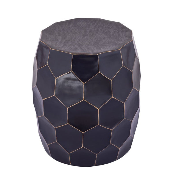English Elm Ct101 Hand-Hammered Iron 2-Piece Table Set Matte Black Drum Silhouette Living Room B009S02479