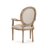 Medallion Arm Chair Natural Oak, Natural Linen B009 E255 A003 Zentique
