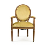 Medallion Arm Chair Limed Grey Oak, Light Olive Green Velvet B009 E272 11205 Zentique
