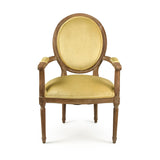 Medallion Arm Chair Limed Grey Oak, Light Olive Green Velvet B009 E272 11205 Zentique