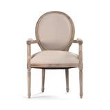 Medallion Arm Chair Limed Grey Oak, Natural Linen B009 E272 A003 Zentique