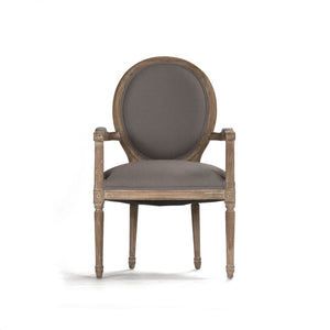 Medallion Arm Chair Limed Grey Oak, Grey Linen B009 E272 A048 Zentique