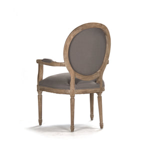 Medallion Arm Chair Limed Grey Oak, Grey Linen B009 E272 A048 Zentique