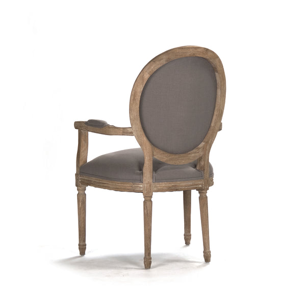 Medallion Arm Chair Limed Grey Oak, Grey Linen B009 E272 A048 Zentique