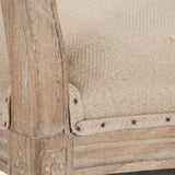 Medallion Arm Chair Limed Grey Oak, Hemp Linen B009 E272 H009 Zentique