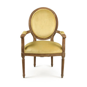Zentique Medallion Velvet Arm Chair — Solid Oak Frame, Ergonomic Support, Plush Upholstery, Made in USA (97 chars) B009 E272 11205