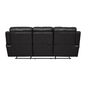 English Elm Contemporary Faux Leather Dual Reclining Sofa with Built-In Console for Media Rooms B011130715