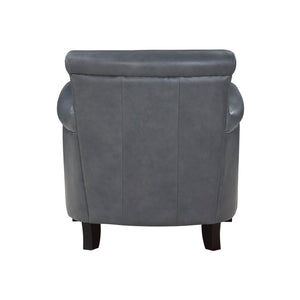 English Elm Classic Top-grain Leather Accent Chair Nailhead Trim Espresso Wood Legs Living Room B011130717