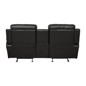 English Elm Double Glider Reclining Loveseat with Console Faux Leather Contemporary Seating B011133254
