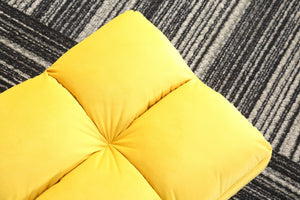 English Elm Soft Adjustable Accent Chair with Ottoman Yellow Woven Fabric and Oak Tapered Legs B01166681