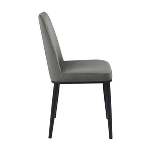 English Elm Sleek Gray Velvet Dining Chairs with Black Metal Legs for Modern Living Spaces B011P146559
