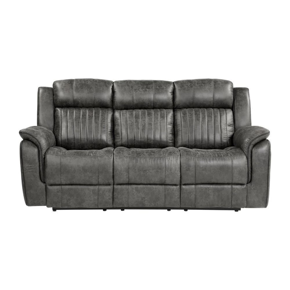 English Elm Classic Microfiber Reclining Sofa with Vertical Tufting and Pillow-top Arms for Living Room B011P168811