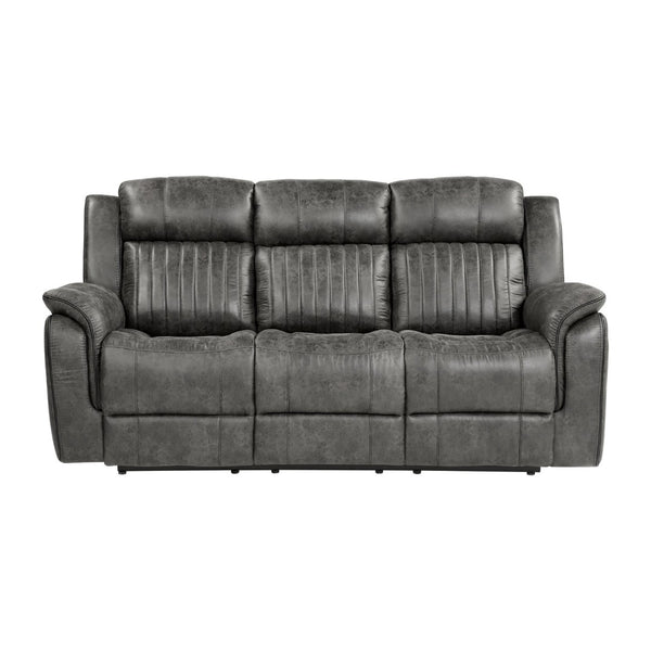 English Elm Classic Microfiber Reclining Sofa with Vertical Tufting and Pillow-top Arms for Living Room B011P168811