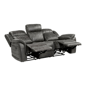 English Elm Classic Microfiber Reclining Sofa with Vertical Tufting and Pillow-top Arms for Living Room B011P168811