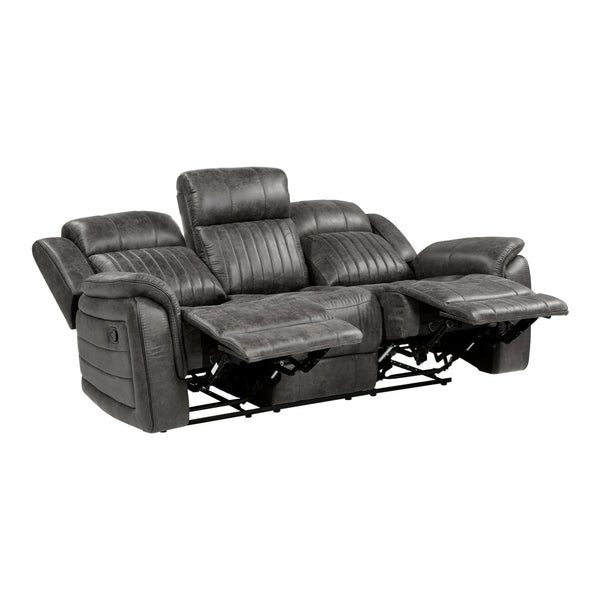 English Elm Classic Microfiber Reclining Sofa with Vertical Tufting and Pillow-top Arms for Living Room B011P168811