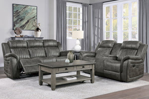 English Elm Classic Microfiber Reclining Sofa with Vertical Tufting and Pillow-top Arms for Living Room B011P168811