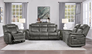 English Elm Classic Microfiber Reclining Sofa with Vertical Tufting and Pillow-top Arms for Living Room B011P168811