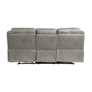 English Elm Gray Faux Leather Double Reclining Sofa with Usb Charging and Hidden Storage Drawer B011P183625