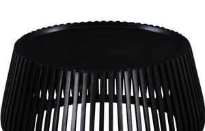 English Elm Contemporary Solid Mango Wood Round Coffee Table Matte Black Drum Silhouette Living Room B011P217881
