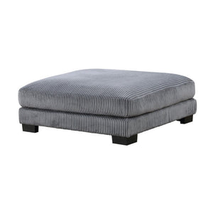 English Elm 1Pc Gray Corduroy Square Ottoman Plush Foam Pocket Coil Seat Modular Living Room B011P220982