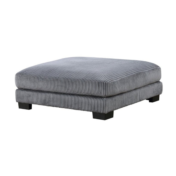 English Elm 1Pc Gray Corduroy Square Ottoman Plush Foam Pocket Coil Seat Modular Living Room B011P220982