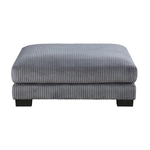 English Elm 1Pc Gray Corduroy Square Ottoman Plush Foam Pocket Coil Seat Modular Living Room B011P220982