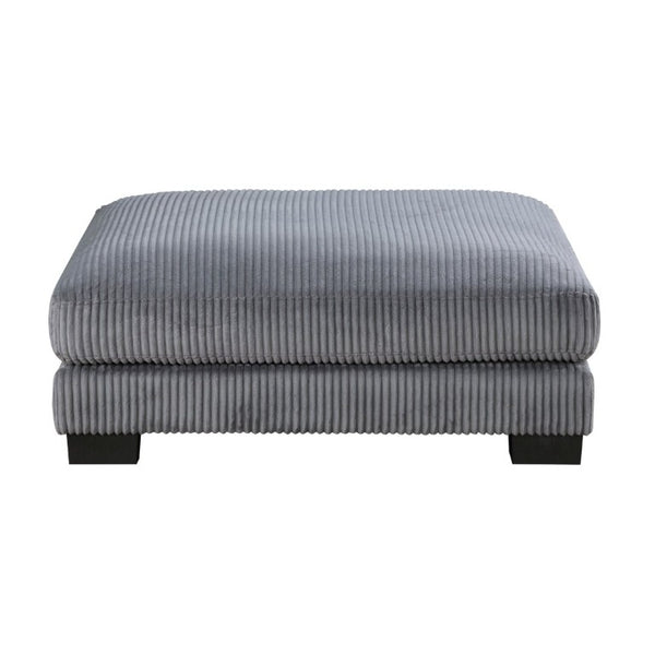 English Elm 1Pc Gray Corduroy Square Ottoman Plush Foam Pocket Coil Seat Modular Living Room B011P220982