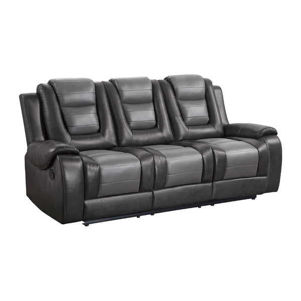 English Elm Modern Faux Leather Reclining Sofa with Fold-down Console and Dual Manual Recliners B011P228951