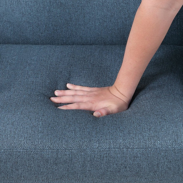English Elm 1pc Nailhead Trim Accent Chair Blue Polyester Upholstery Rubberwood Legs Living Room B011P287704
