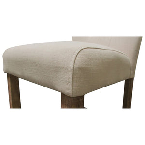 English Elm Set of 2 Tufted Button Back Dining Chairs Beige Upholstered with Tapered Wood Legs B011P361841