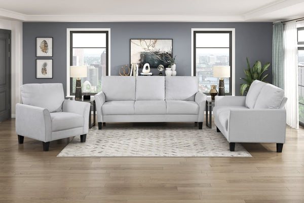 English Elm Modern Gray Upholstered Armchair with Pocket Coil Seat and Solid Wood Frame for Living Rooms B011P379746