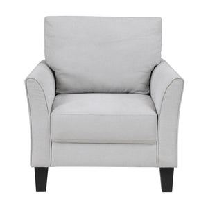 English Elm Modern Gray Upholstered Armchair with Pocket Coil Seat and Solid Wood Frame for Living Rooms B011P379746