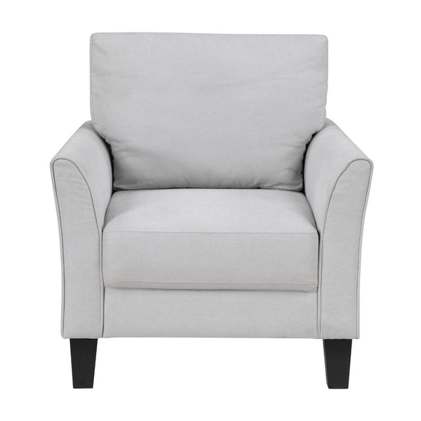 English Elm Modern Gray Upholstered Armchair with Pocket Coil Seat and Solid Wood Frame for Living Rooms B011P379746