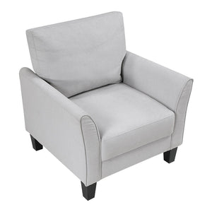 English Elm Modern Gray Upholstered Armchair with Pocket Coil Seat and Solid Wood Frame for Living Rooms B011P379746