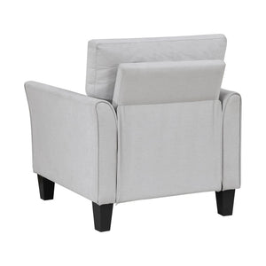 English Elm Modern Gray Upholstered Armchair with Pocket Coil Seat and Solid Wood Frame for Living Rooms B011P379746
