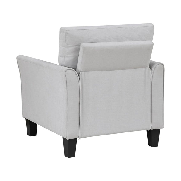 English Elm Modern Gray Upholstered Armchair with Pocket Coil Seat and Solid Wood Frame for Living Rooms B011P379746