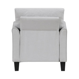 English Elm Modern Gray Upholstered Armchair with Pocket Coil Seat and Solid Wood Frame for Living Rooms B011P379746