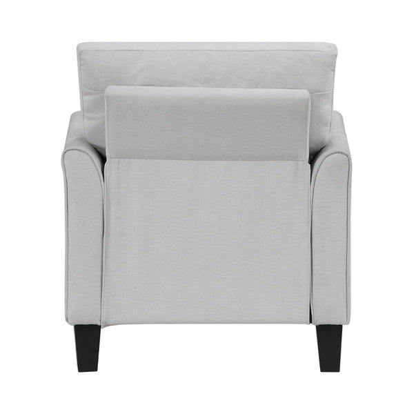 English Elm Modern Gray Upholstered Armchair with Pocket Coil Seat and Solid Wood Frame for Living Rooms B011P379746